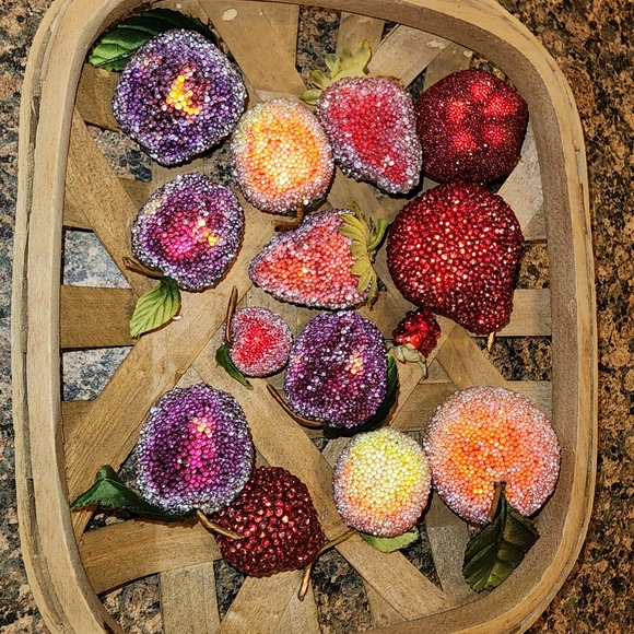 Artificial Sugar Beaded Fruit, Set of 14 - Picture 1 of 6